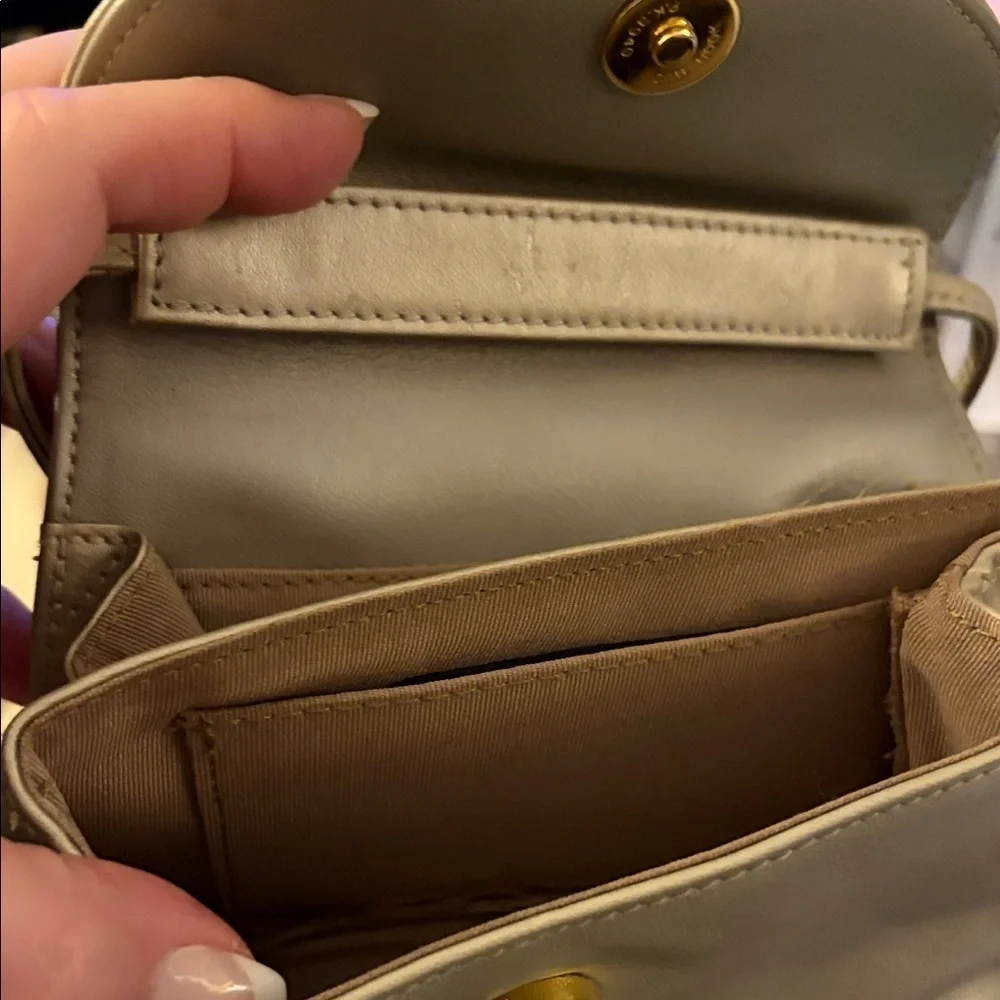 Vintage Liz Claiborne leather Gold Women's Crossbody Bag.
